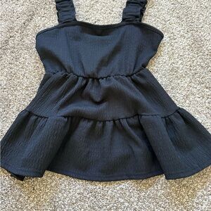 Livi Black Sleeveless Tiered Top size xs